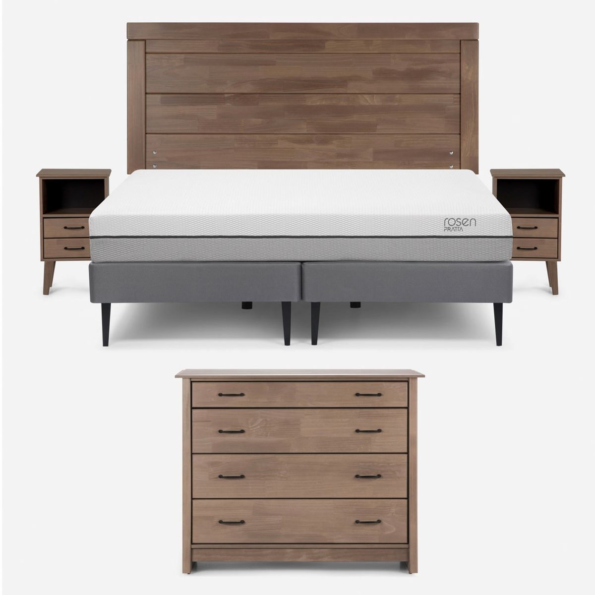 ROSEN - Cama Pratta 2 Plazas Base Dividida Sicilia+Harland Rosen