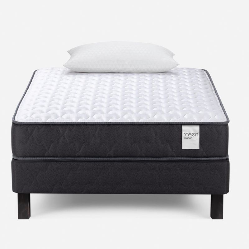 ROSEN - Cama Europea 1.5 Plazas Wave + Almohadas Rosen