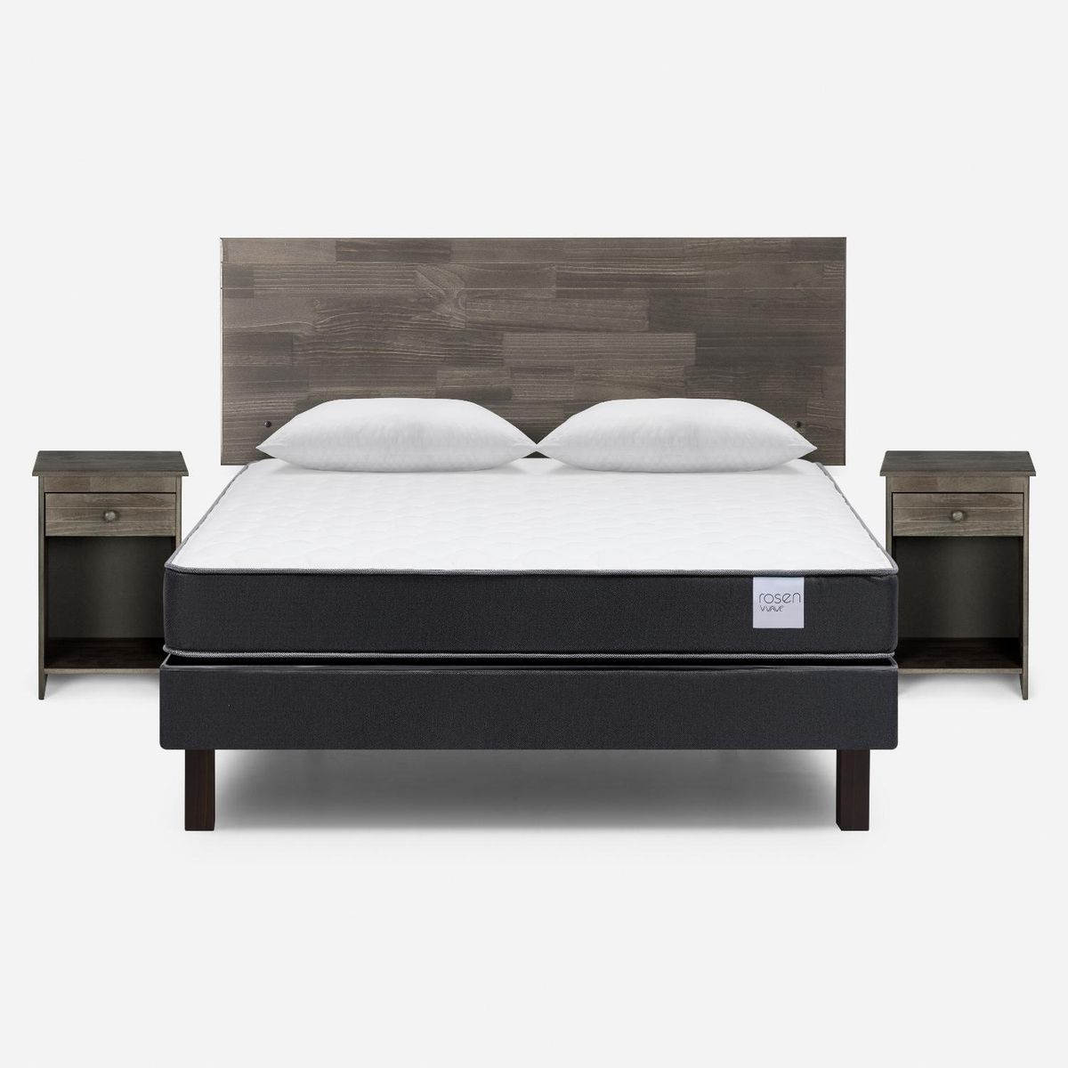 ROSEN - Cama Europea 2 Plazas Wave Tabor G + Almohadas Rosen