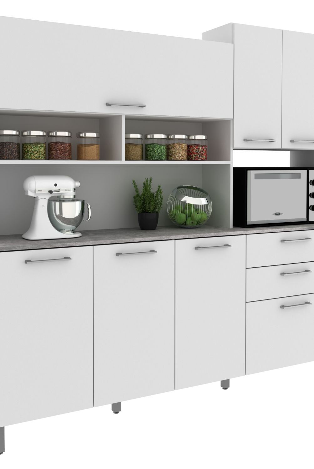 TECNOMOBILI - Mueble Kit Cocina 6 Puertas 3 Cajones Espesor 15Mm Tecnomobil