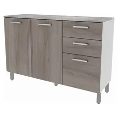 TECNOMOBILI - Mueble Organizador Cocina 2 Puertas 3 Cajones Cz1004Bc