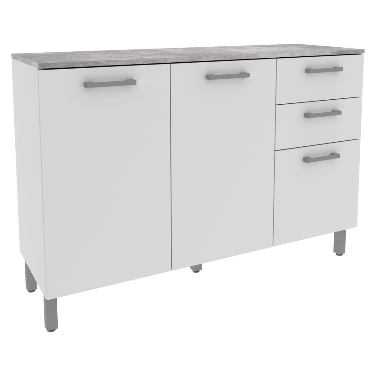 TECNOMOBILI - Mueble Organizador Cocina 2 Puertas 3 Cajones Cz1004Bb Tecnomobili