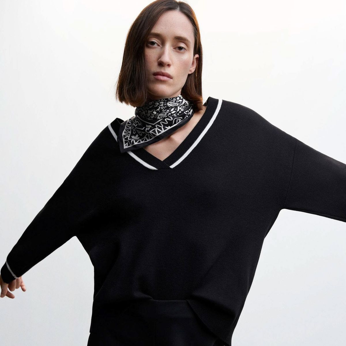 MANGO - Sweater Manga Larga Viscosa Mujer Mango