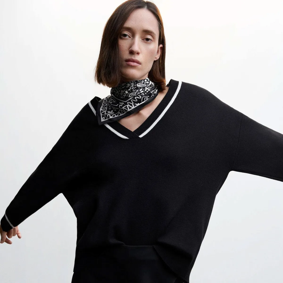 MANGO - Sweater Manga Larga Viscosa Mujer Mango