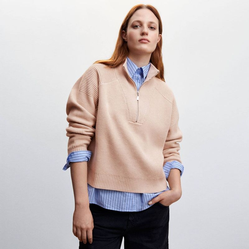 MANGO - Sweater Manga Larga Viscosa Mujer Mango