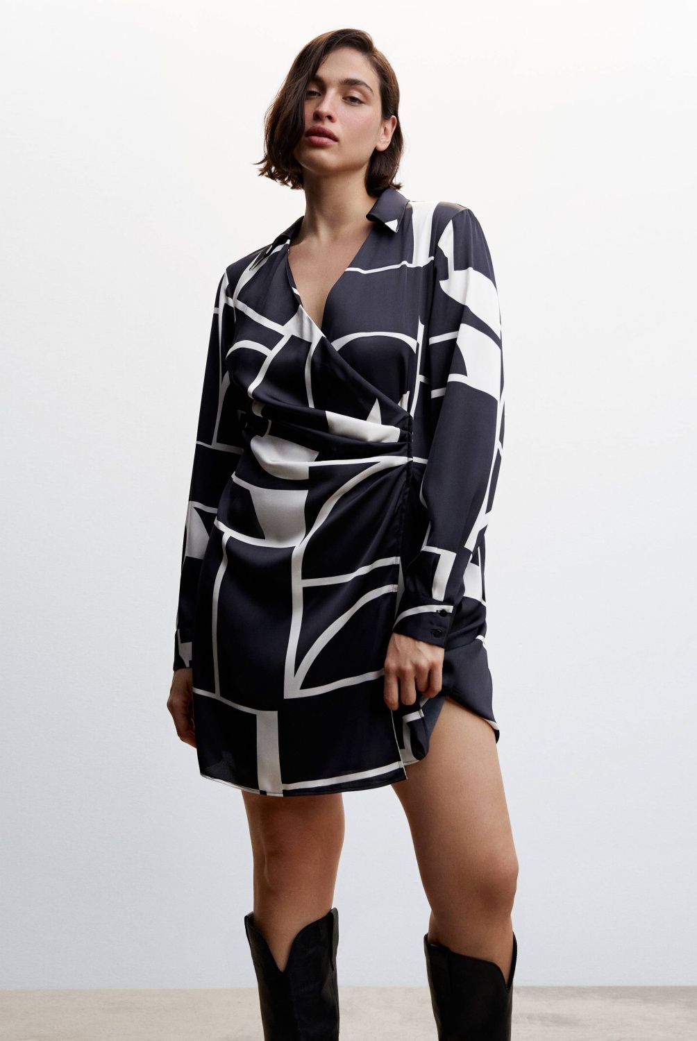 MANGO - Vestido Satinado Estampado  Zelda Mujer Mango