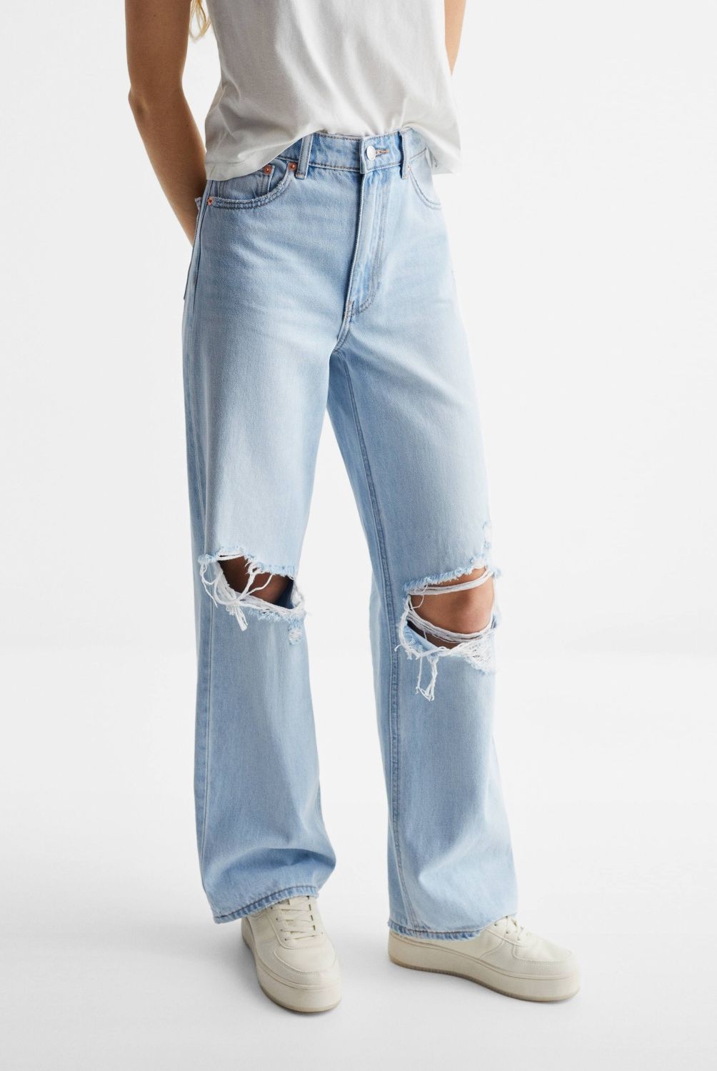 MANGO TEEN - Jeans Wideleg Rotos Decorativos Broken Niña Mango Teens