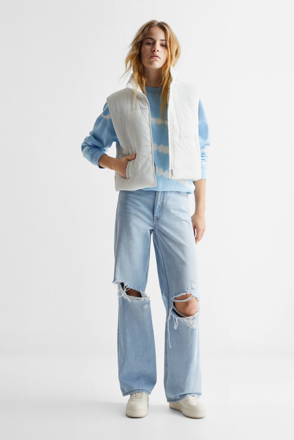 MANGO TEEN - Jeans Wideleg Rotos Decorativos Broken Niña Mango Teens