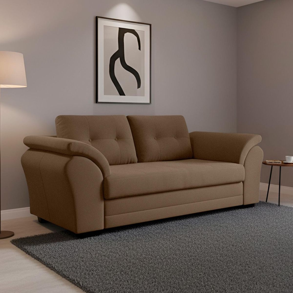 LIVING FACTORY - Sofá Samy 2 Cuerpos Felpa Living Factory