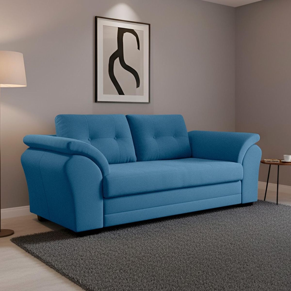 LIVING FACTORY - Sofá Samy 2 Cuerpos Felpa Living Factory