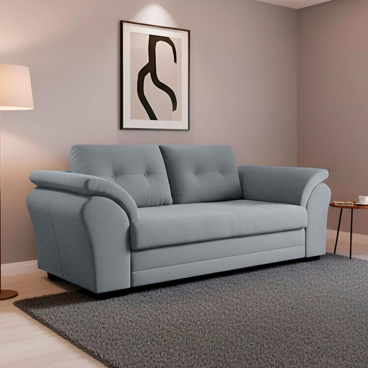 LIVING FACTORY - Sofá Samy 2 Cuerpos Felpa Living Factory