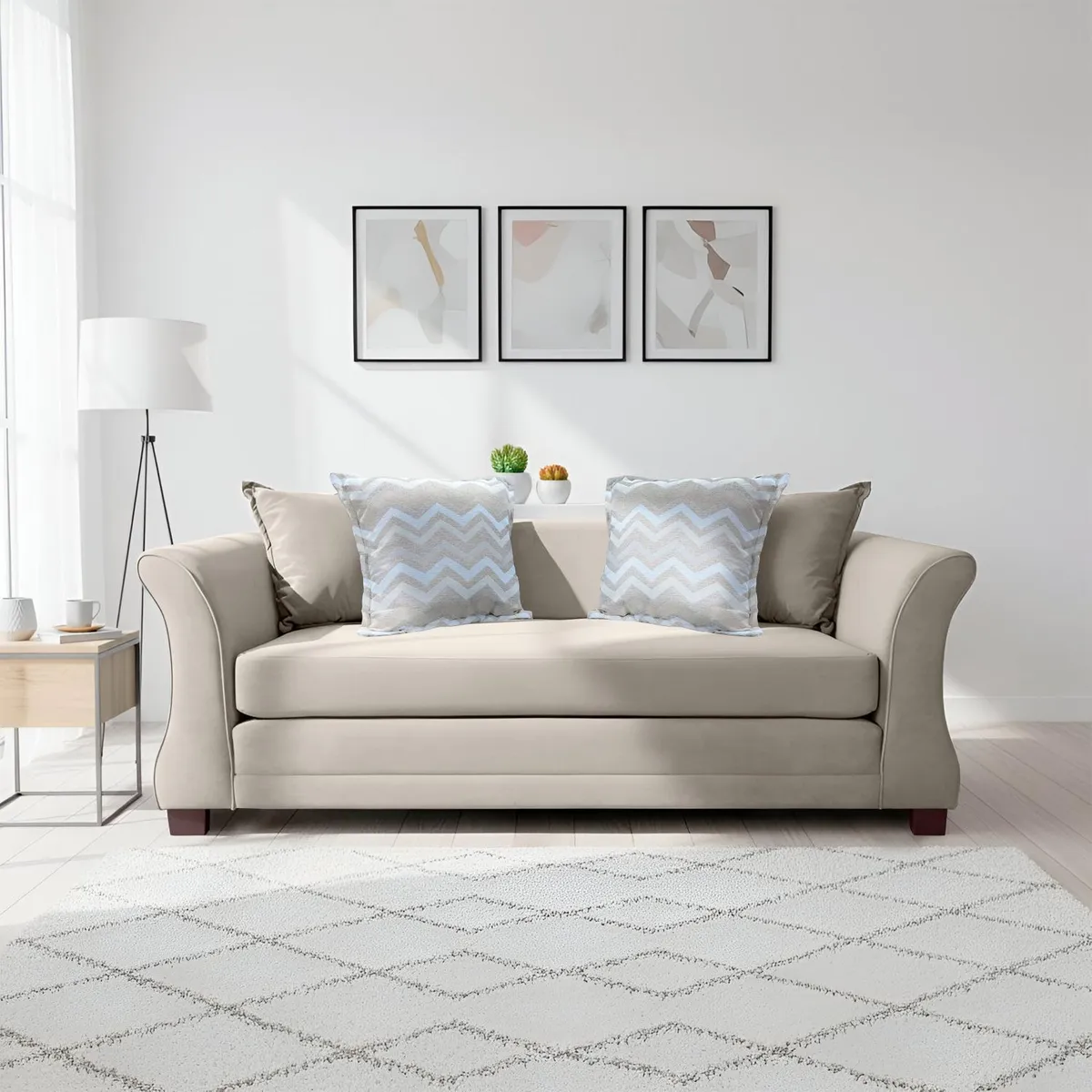 LIVING FACTORY - Sofá Kerem 3 Cuerpos Felpa Living Factory