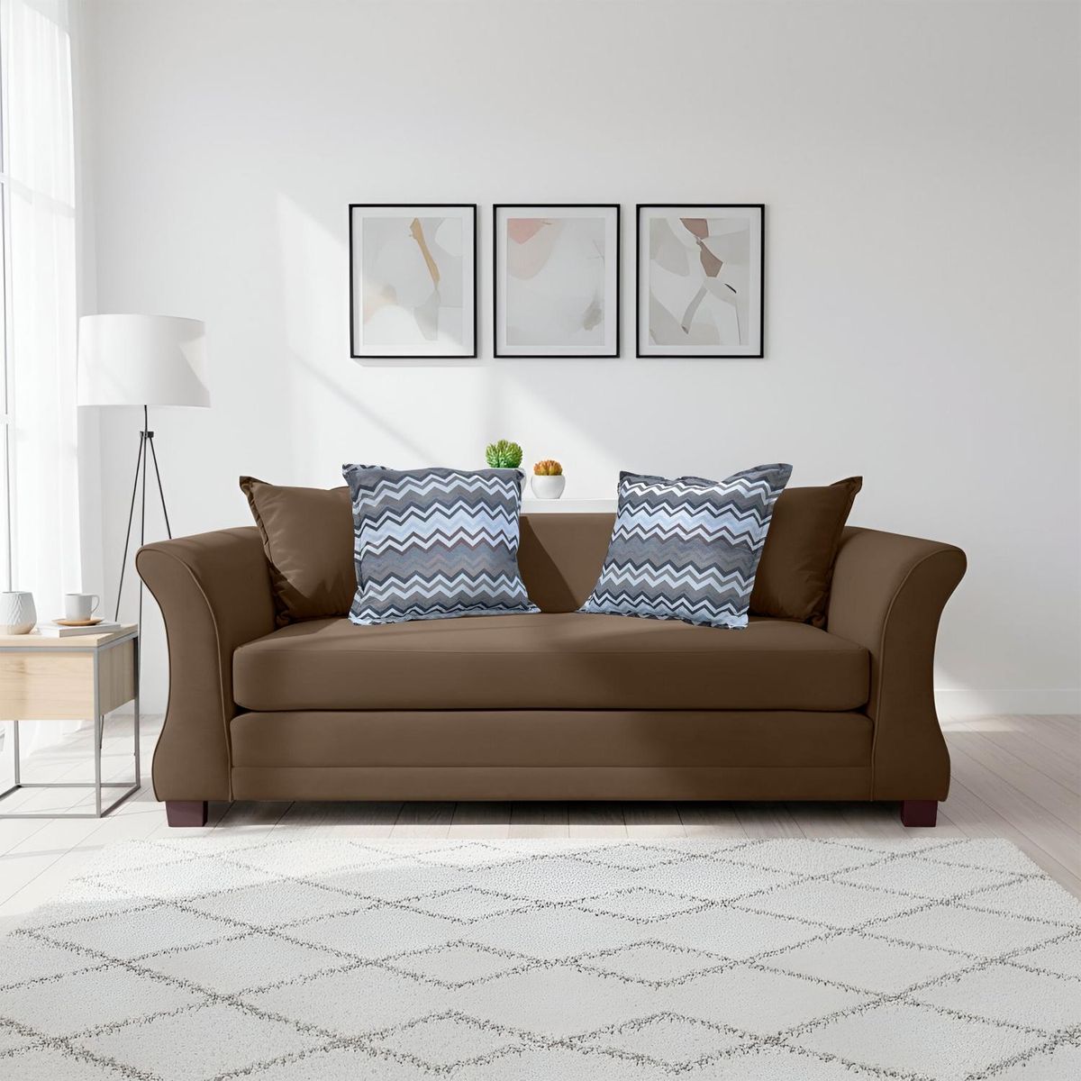 LIVING FACTORY - Sofá Kerem 3 Cuerpos Felpa Living Factory