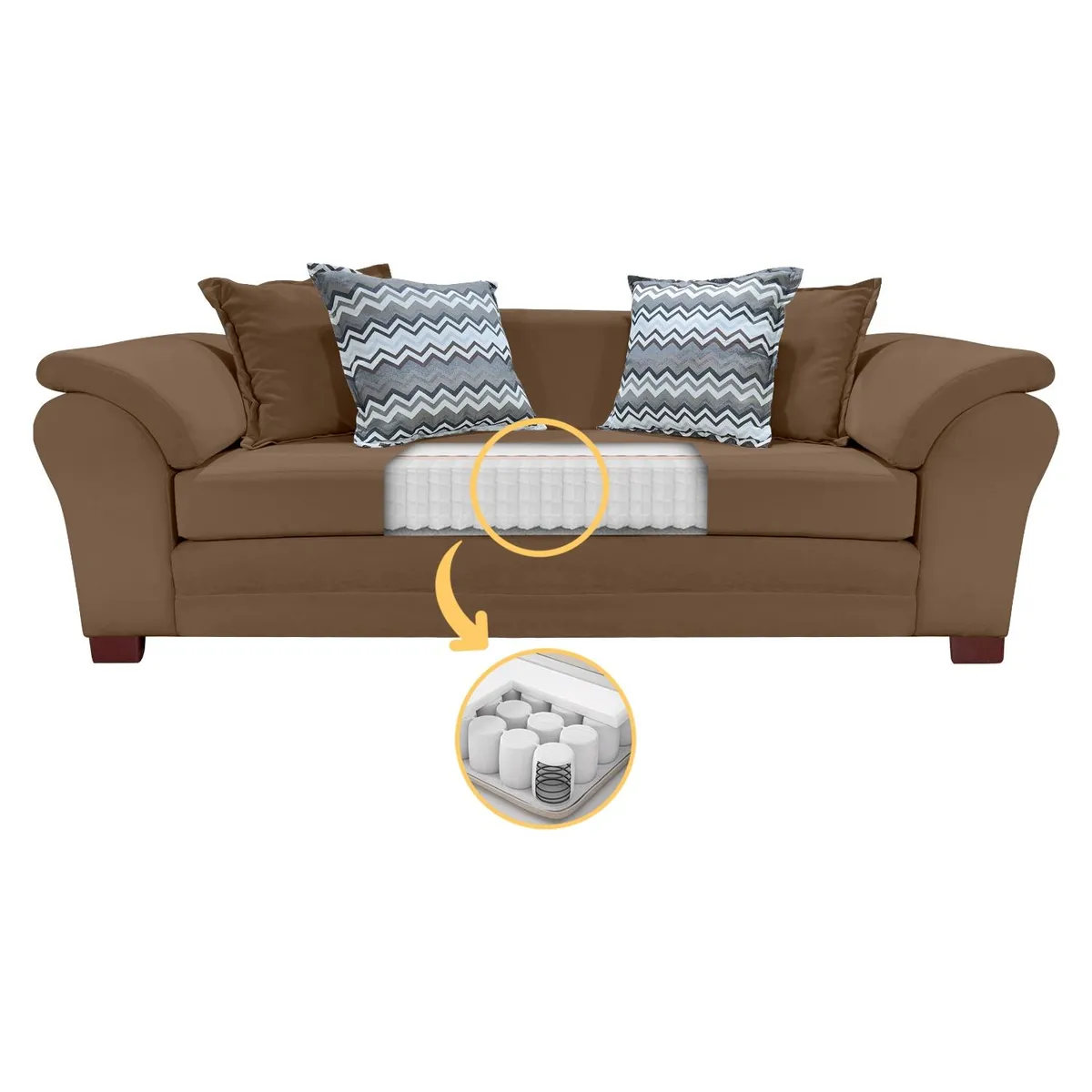 LIVING FACTORY - Sofá Mustang 3 Cuerpos Felpa Living Factory