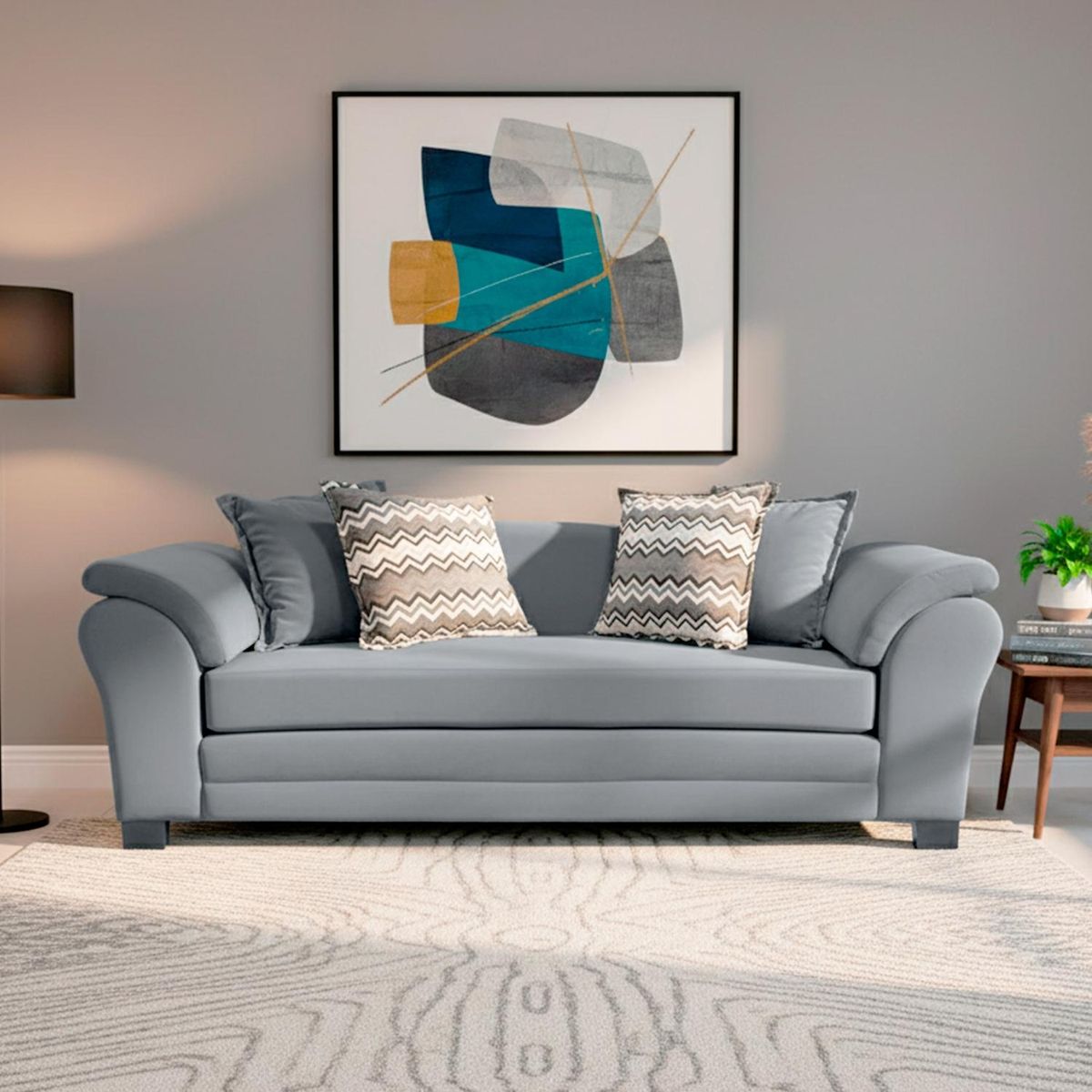 LIVING FACTORY - Sofá Mustang 3 Cuerpos Felpa Living Factory