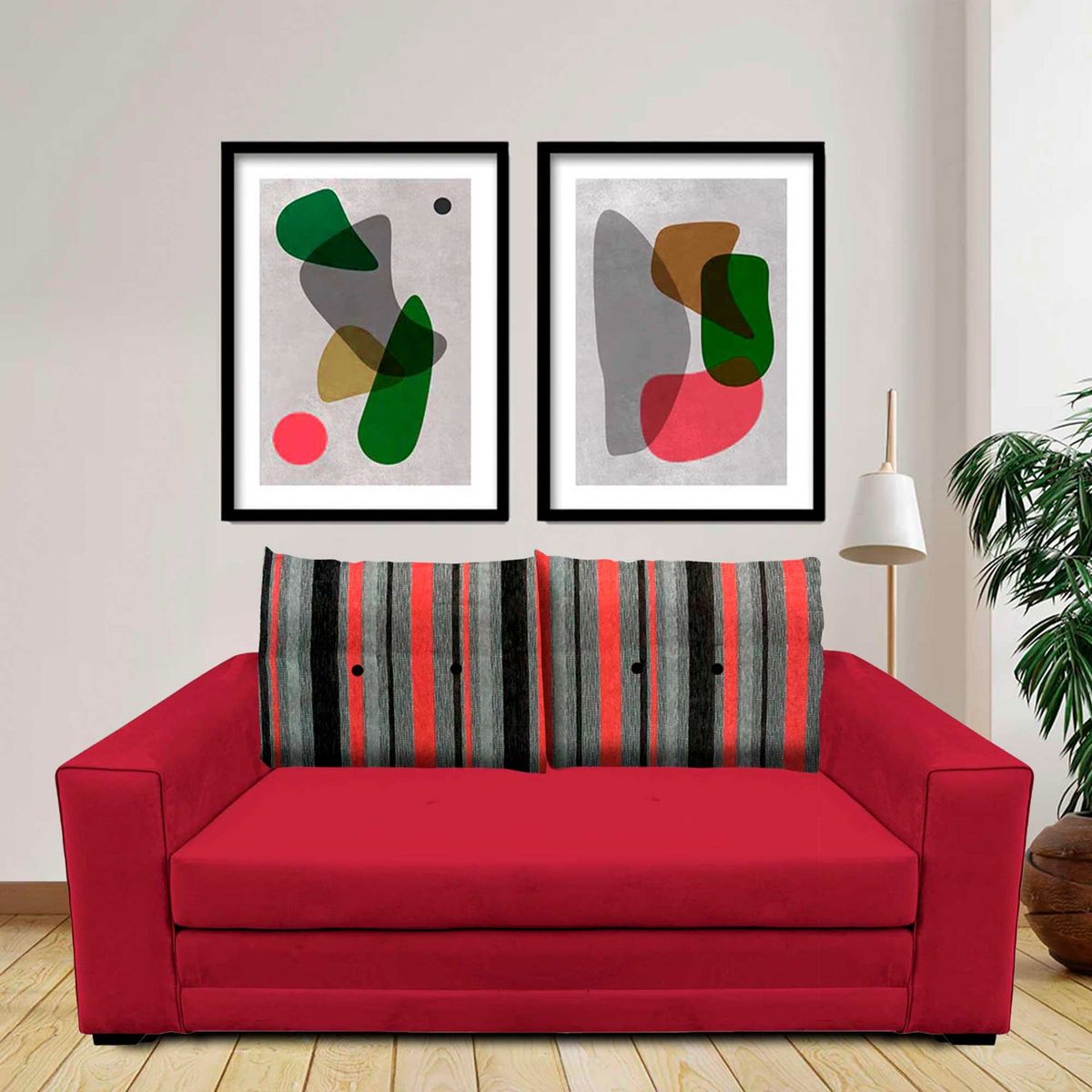 LIVING FACTORY - Sofá Milán 2 Cuerpos Felpa Living Factory