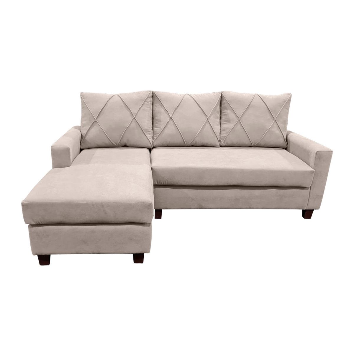 LIVING FACTORY - Sofá Seccional Imperio 3 Cuerpos Felpa Izquierdo Living Factory