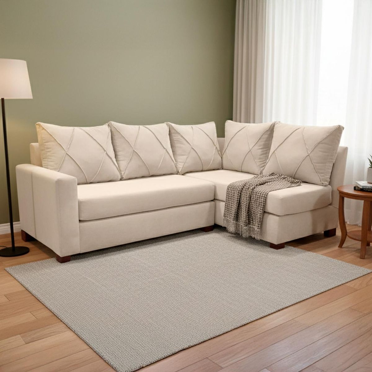 LIVING FACTORY - Sofá Seccional Imperio 5 Cuerpos Felpa Derecho Living Factory