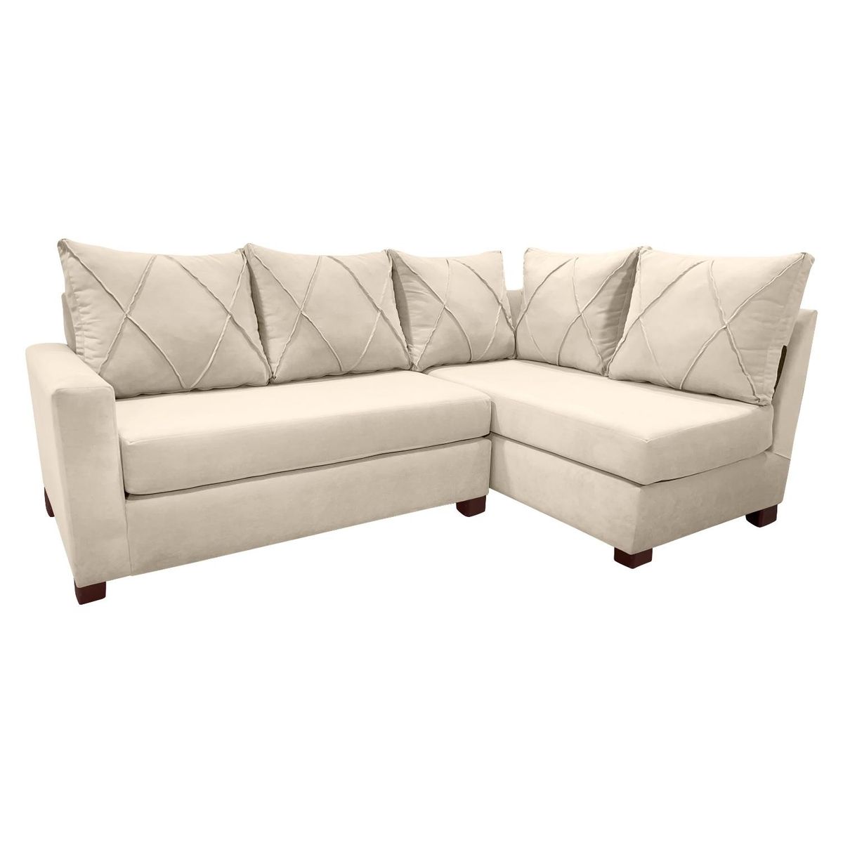 LIVING FACTORY - Sofá Seccional Imperio 5 Cuerpos Felpa Derecho Living Factory