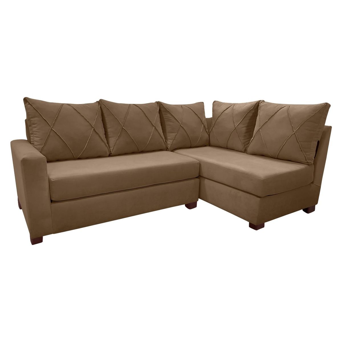 LIVING FACTORY - Sofá Seccional Imperio 5 Cuerpos Felpa Derecho Living Factory