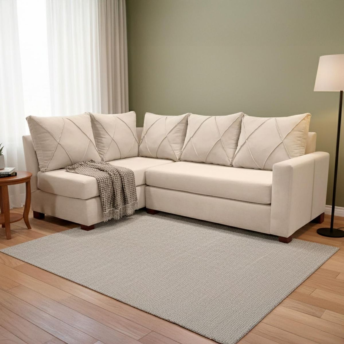 LIVING FACTORY - Sofá Seccional Imperio 5 Cuerpos Felpa Izquierdo Living Factory