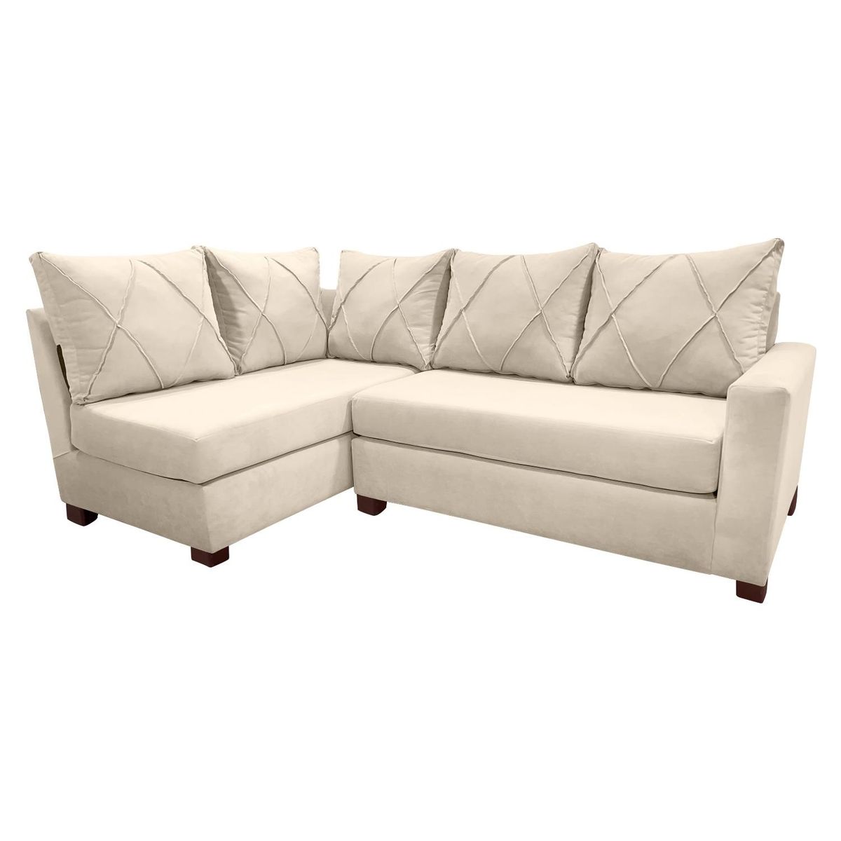 LIVING FACTORY - Sofá Seccional Imperio 5 Cuerpos Felpa Izquierdo Living Factory