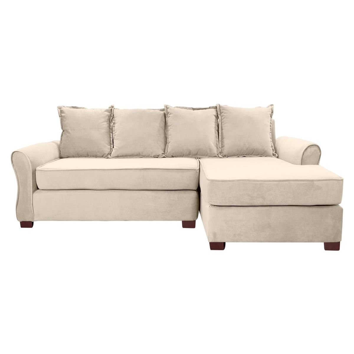 LIVING FACTORY - Sofá Seccional Barcelo 4 Cuerpos Felpa Derecho Living Factory