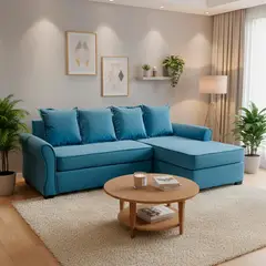 LIVING FACTORY - Sofá Seccional Barcelo 4 Cuerpos Felpa Derecho