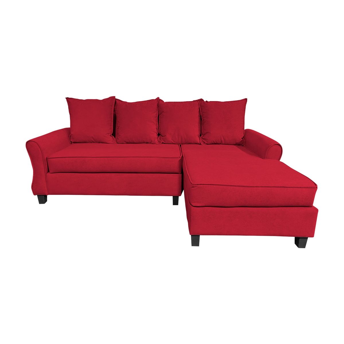 LIVING FACTORY - Sofá Seccional Barcelo 4 Cuerpos Felpa Derecho Living Factory