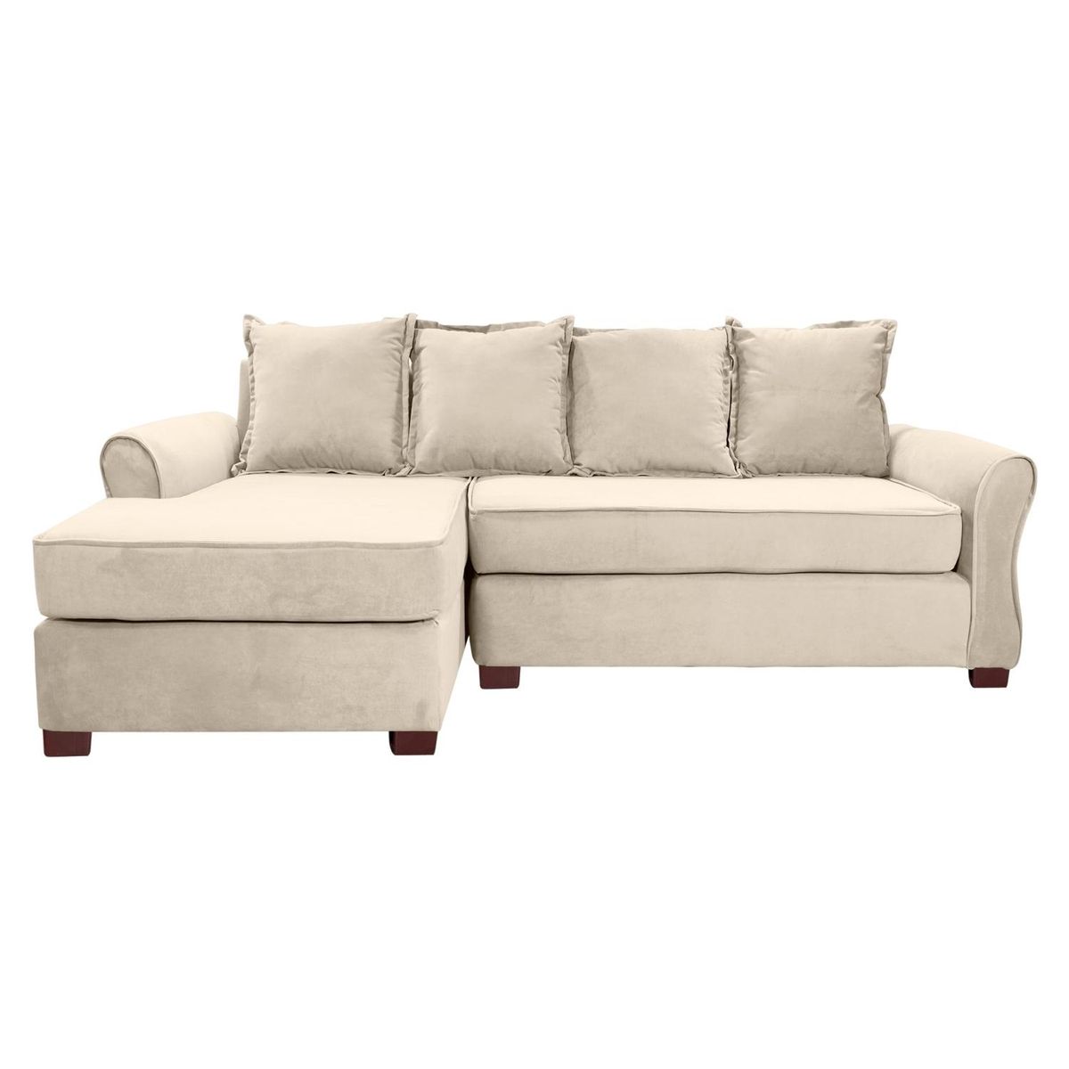 LIVING FACTORY - Sofá Seccional Barcelo 4 Cuerpos Felpa Izquierdo Living Factory