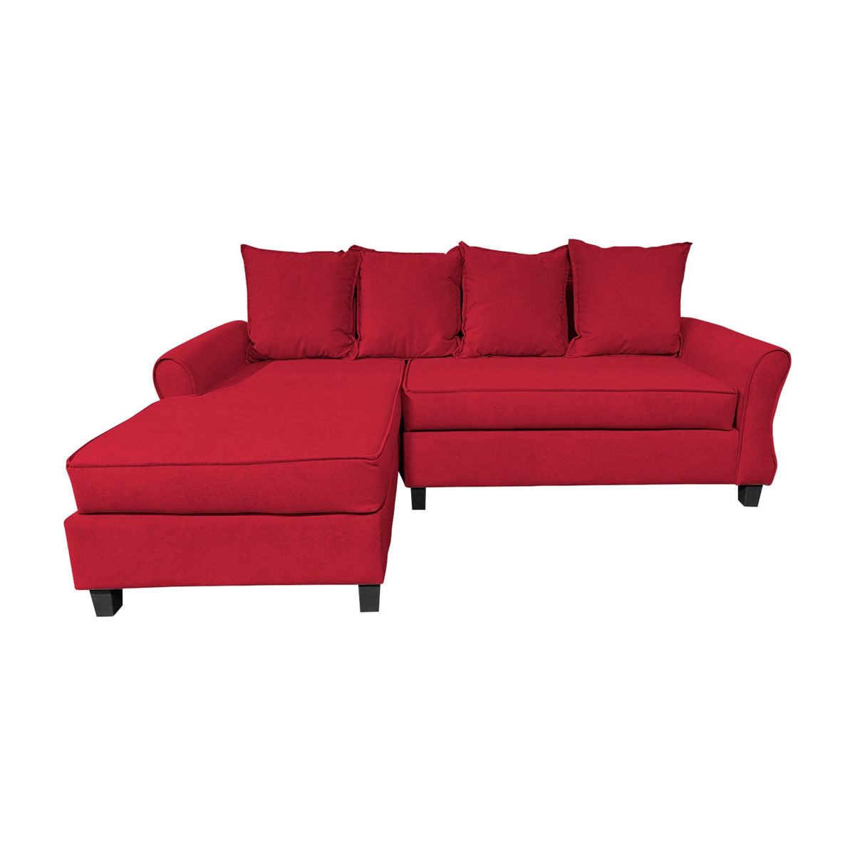 LIVING FACTORY - Sofá Seccional Barcelo 4 Cuerpos Felpa Izquierdo Living Factory