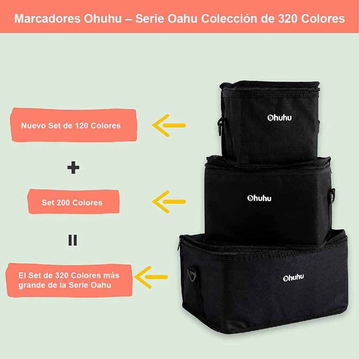 OHUHU - Ohuhu 320 marcadores de alcohol  1 Blender. Fina