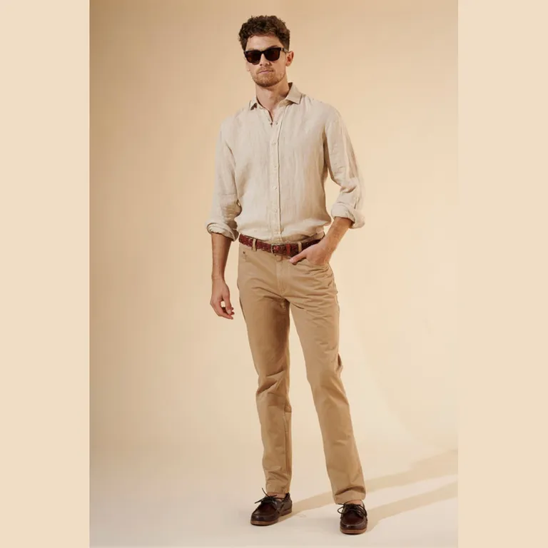 Pantalón Straight Fit Algodón Hombre