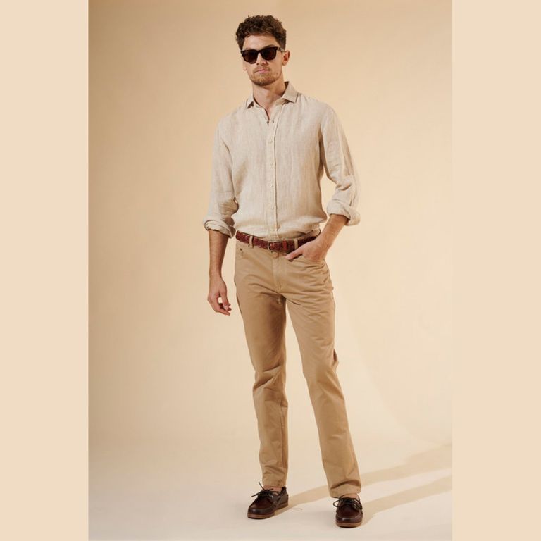 Pantalón Straight Fit Algodón Hombre