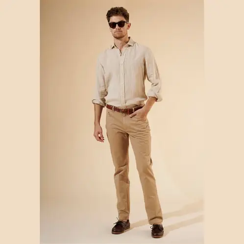 SAVILLE ROW - Pantalón Straight Fit Algodón Hombre