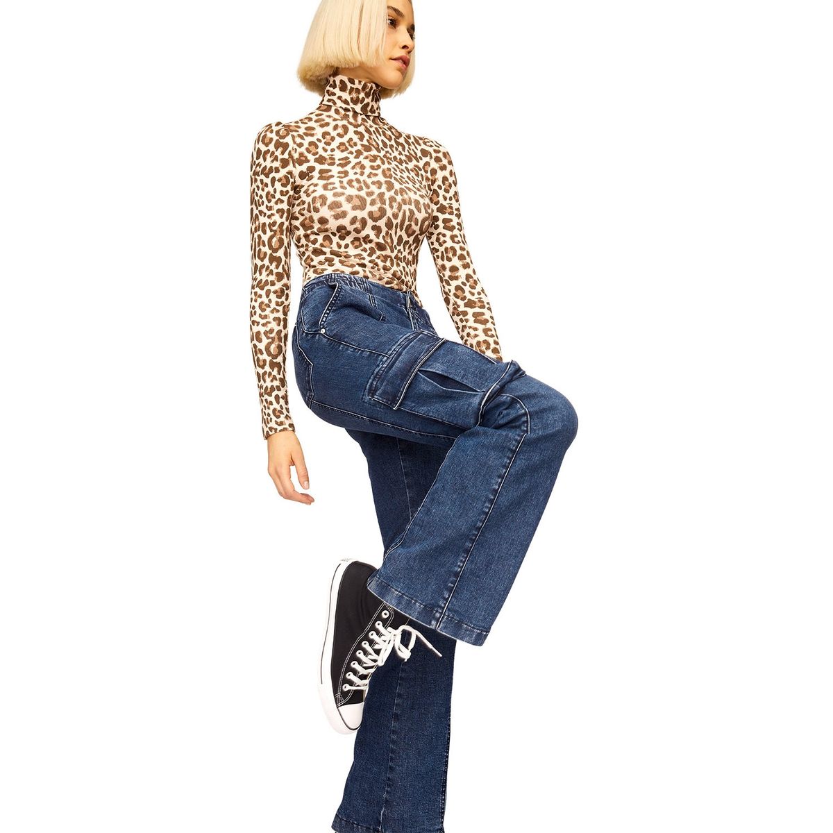 AMERICANINO - Americanino Jeans Cargo Tiro Medio Mujer