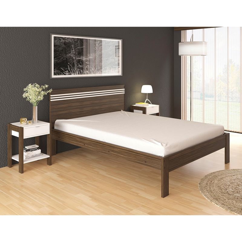 TECNOMOBILI - Cama 2 Plazas+2 Veladores Nogal Tecnomobili