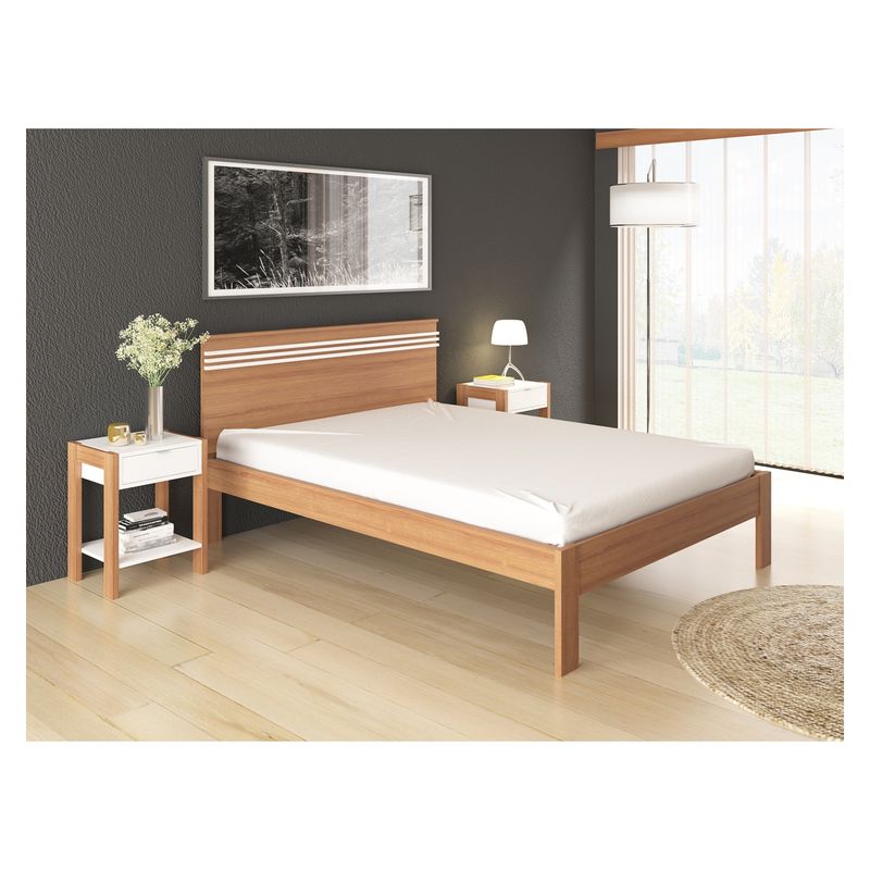 TECNOMOBILI - Cama 2 Plazas+2 Veladores Almendro Tecnomobili