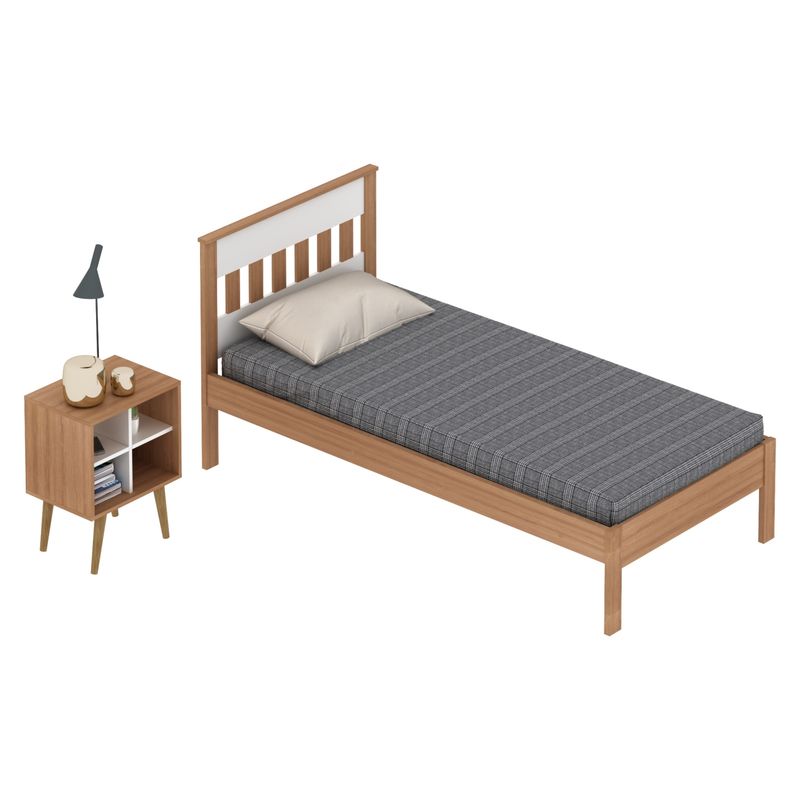 TECNOMOBILI - Cama 1 Plaza+Velador Almendro Tecnomobili