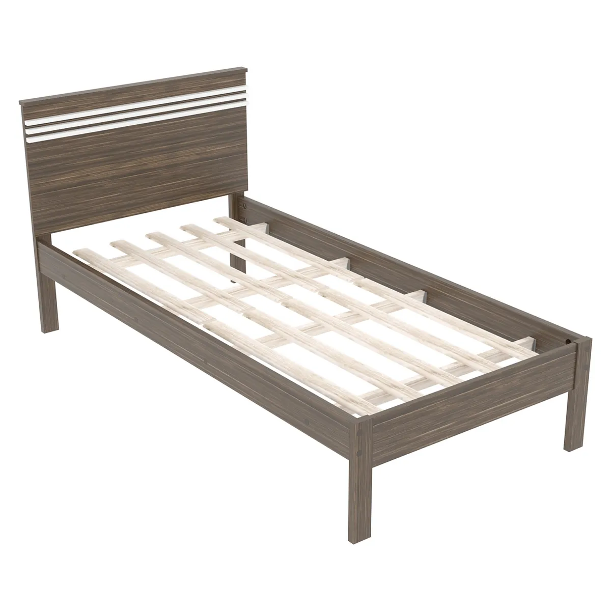 TECNOMOBILI - Cama 1 Plaza Nogal/Blanco Tecnomobili