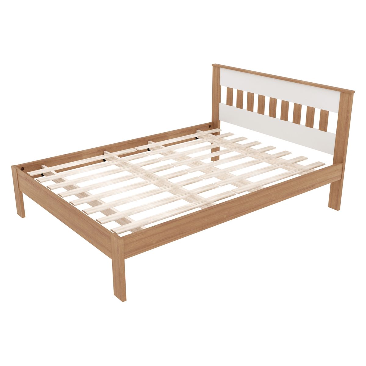 TECNOMOBILI - Cama 2 Plazas Almendro/Blanco Tecnomobili