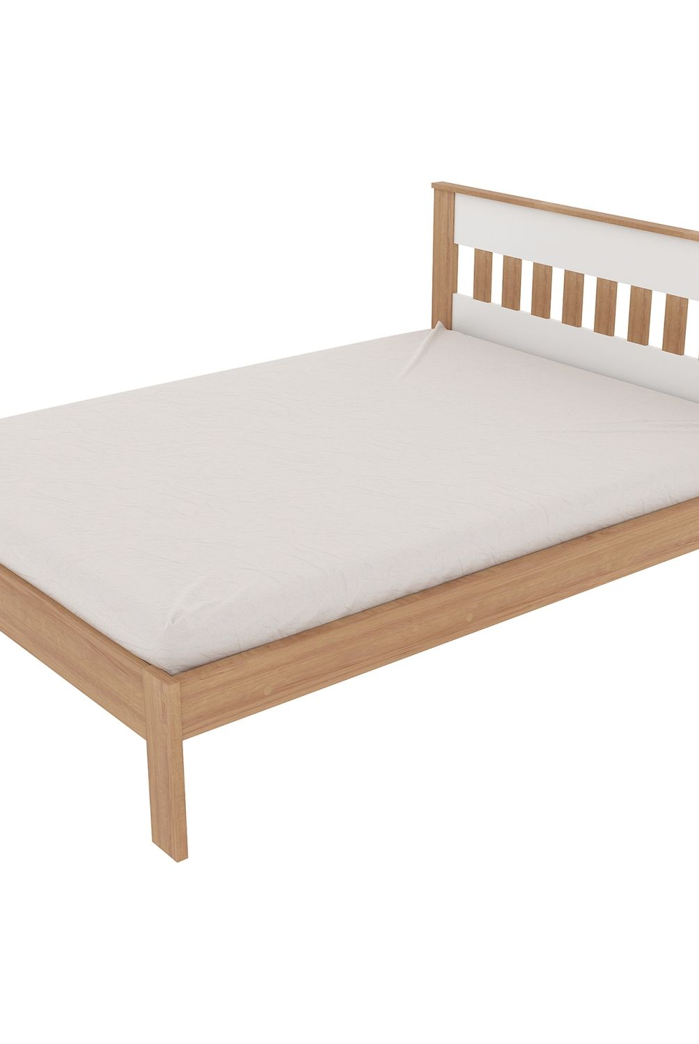 TECNOMOBILI - Cama 2 Plazas Almendro/Blanco Tecnomobili