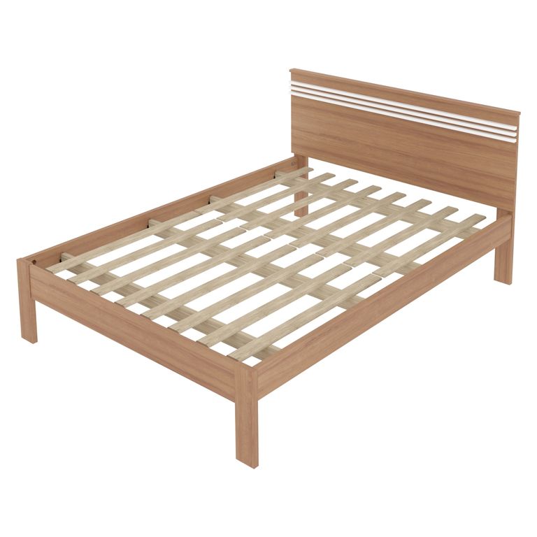 Cama 2 Plazas Almendro/Blanco