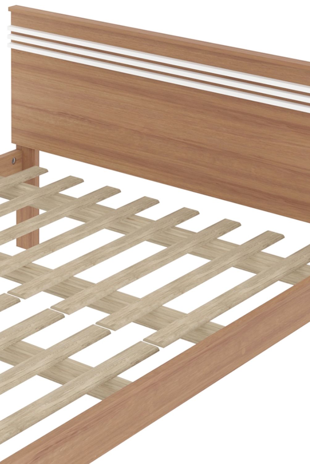 TECNOMOBILI - Cama 2 Plazas Almendro/Blanco Tecnomobili