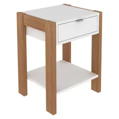 TECNOMOBILI - Velador 1 Cajón Blanco/Almendra