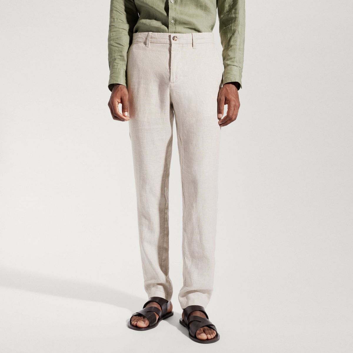 MANGO MAN - Pantalón Lino Hombre Mango Man