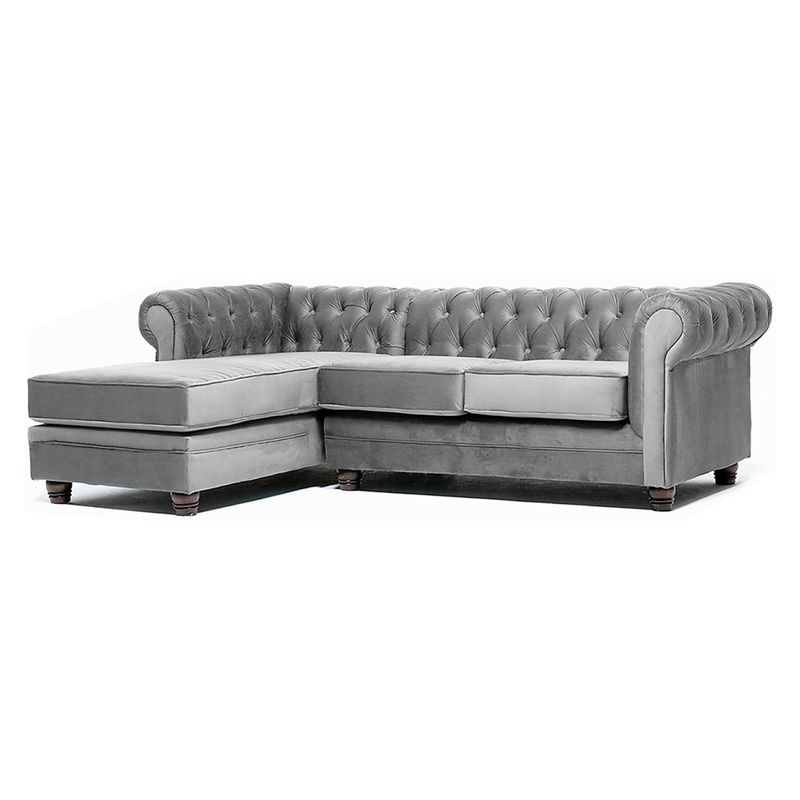 BARRA DESIGN - Sofá Seccional Izquierdo Velvet Capitone Barra Design