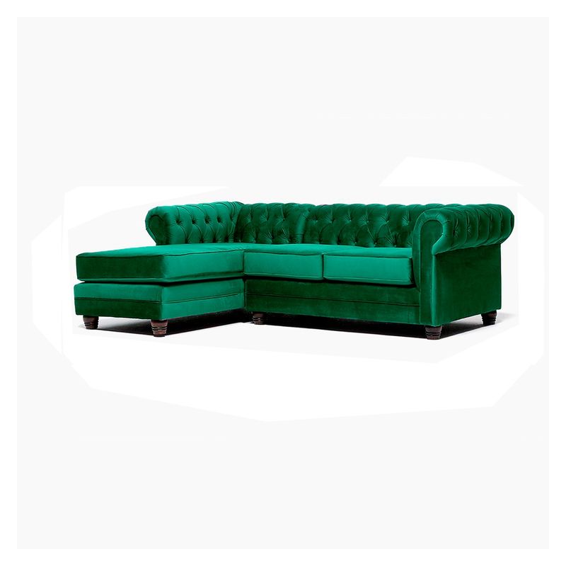 BARRA DESIGN - Sofá Seccional Izquierdo Velvet Capitone Barra Design