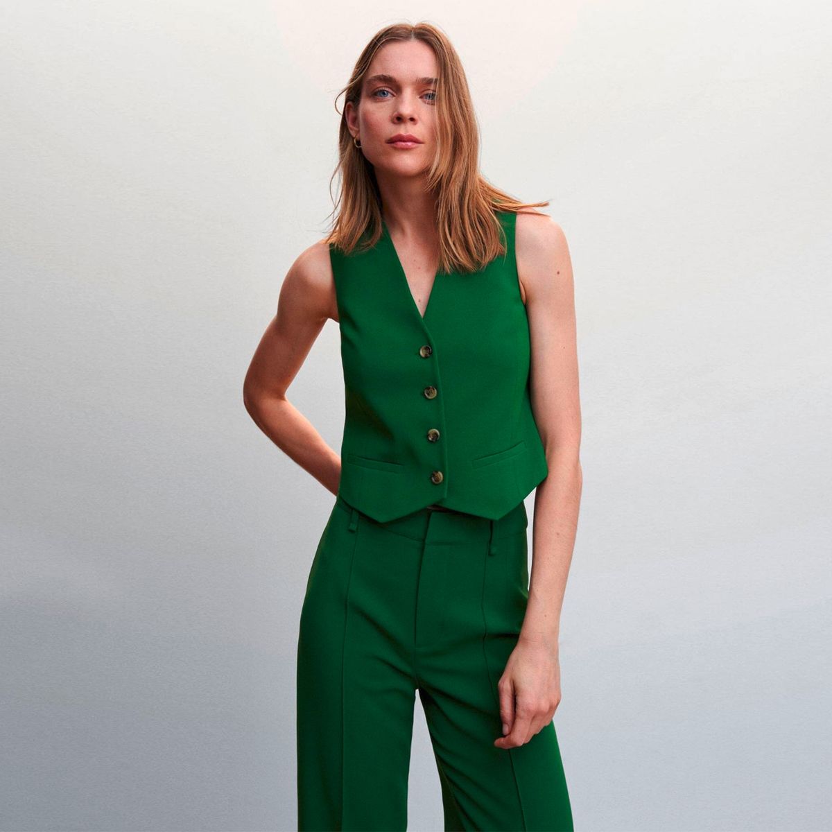 MANGO - Mango Blazer Sin mangas Poliéster Mujer