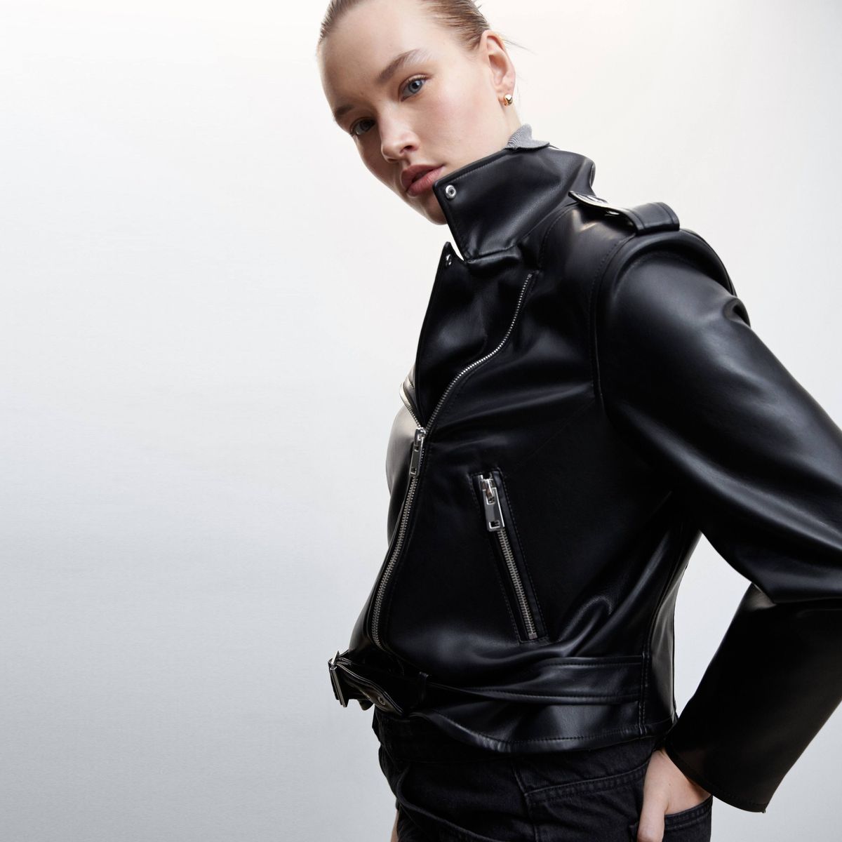 MANGO - Chaqueta Biker Efecto Piel Fest Mujer Mango